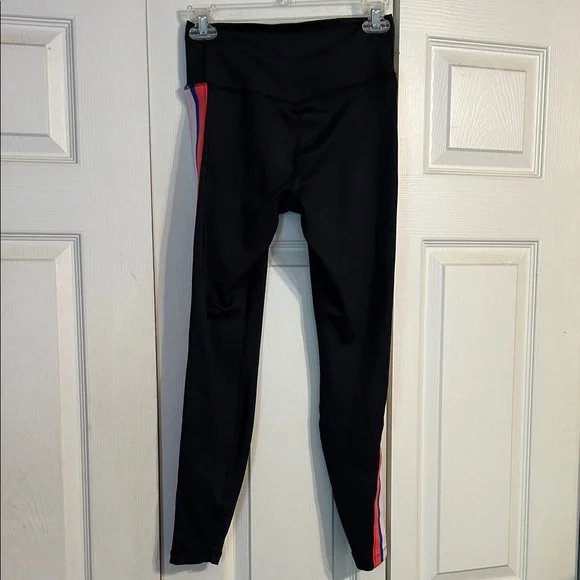 NIKE Power Victory 7/8 Training Leggings Black Coral Blue Stripes Small Athletic - Picture 7 of 10